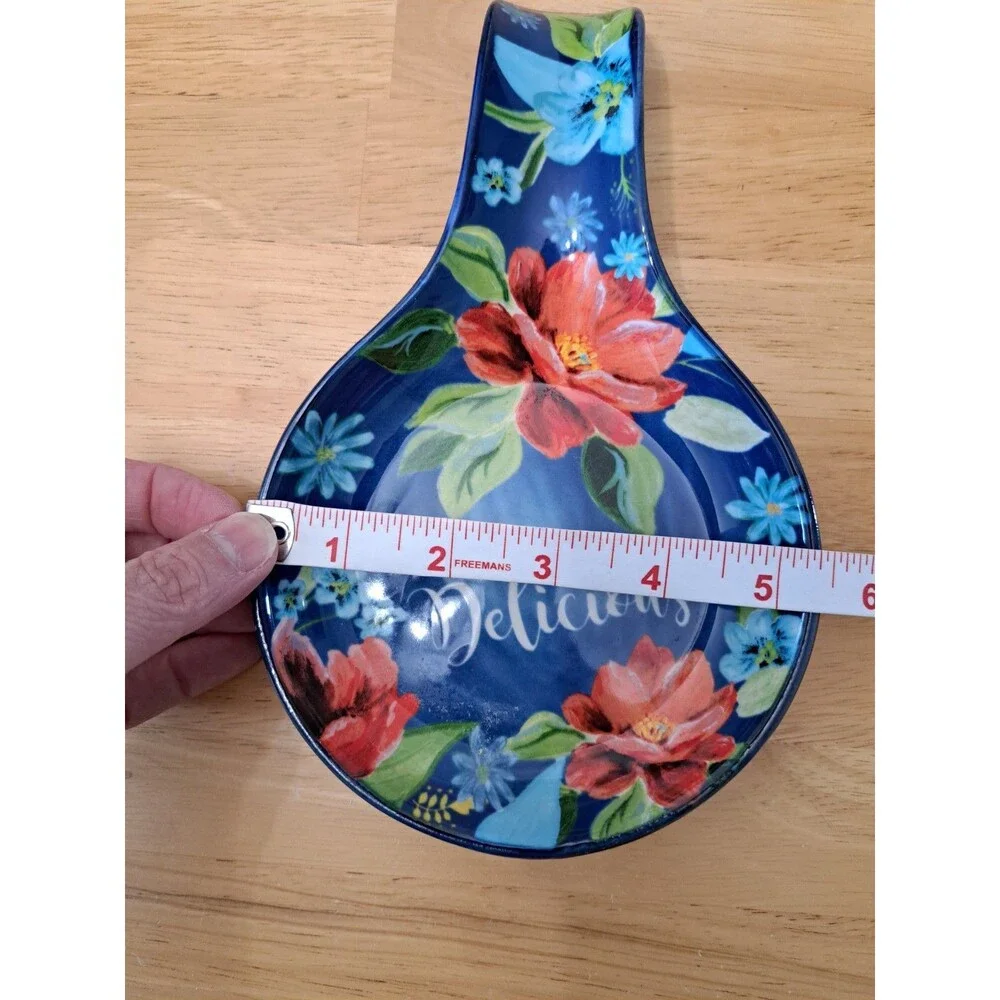 Pioneer Woman Spring Bouquet Spoon Rest Blue Floral MAKE LIFE DELICIOUS 2018